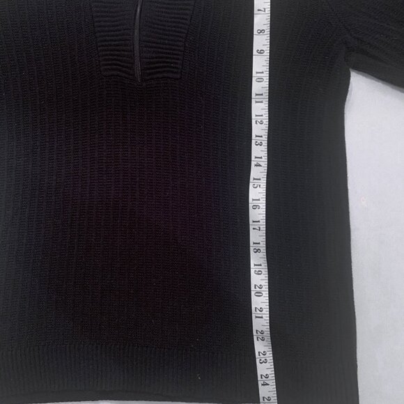 Armani Exchange 1/4 zip Knit Sweater 100% Cotton Men's Large Black Quarterzip - Picture 5 of 11